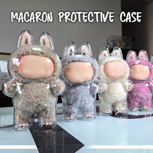 Clear Acrylic Display Case for 17cm Figures, Dustproof Protective Box with Silicone Lanyard 1