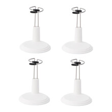 4Pcs Adjustable Doll Display Stand for Secure and Stable Figure Support, SpaceSaving White Rack