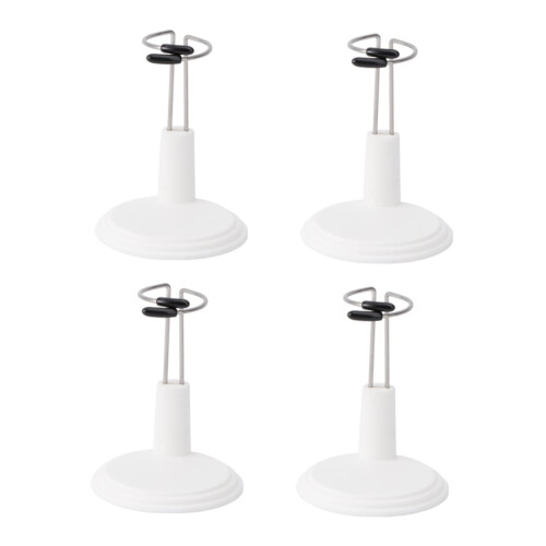4Pcs Adjustable Doll Display Stand for Secure and Stable Figure Support, SpaceSaving White Rack