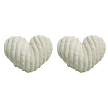 Set of 2 Valentines Gift Love Theme Faux Furs Pillow-White
