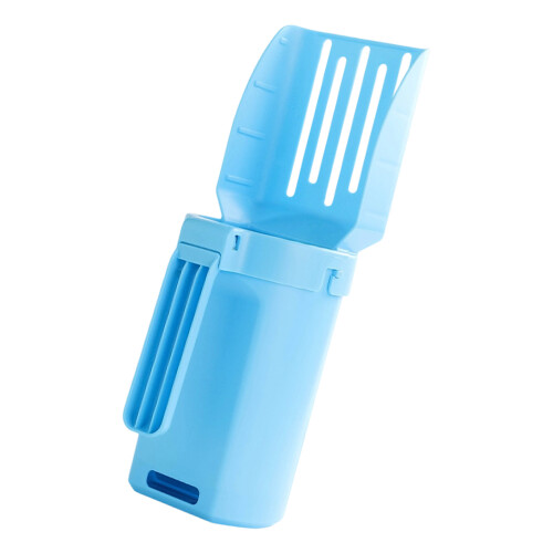 Cats Litter Scoops Plastic Deep Shovel Comfort Handle for-Blue