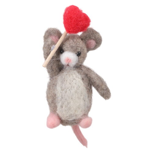DIY Wool Fabric Animal Project Set Heart Balloon Mouse For-G