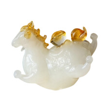 Glass Horse Statues Realistic Animal Art Figurines-White