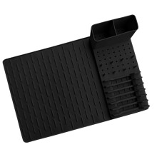 Customizable Extending Rubber Dish Holder Including-Black