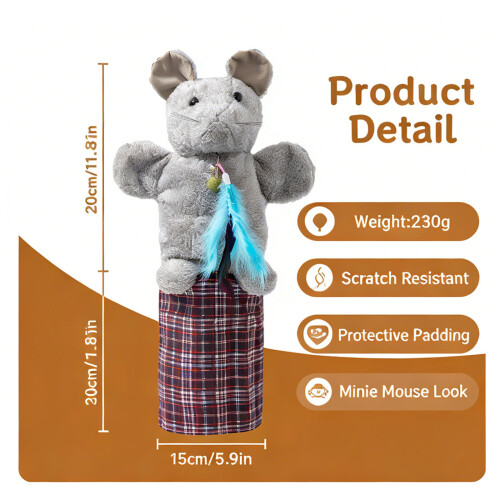 Jouet interactif de marionnette de lutte de chats de tissu pour 2