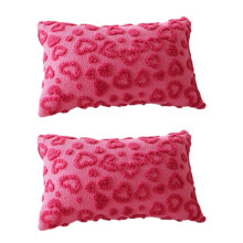 Ensemble de 2 protège-oreillers conçus en forme-rose rouge 30cm