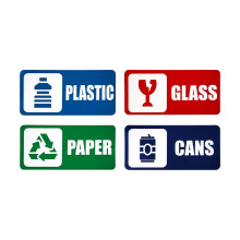 8Pcs Adhesive PVC Trash Waste Sorting-Garbage sorting stic