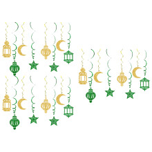 Décoration suspendue en papier spirale DIY,-pendentif en or vert