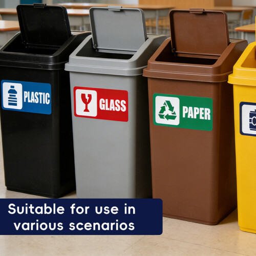 8Pcs Recycling Sticker Set Waterproof PVC-Garbage sorting stic 1