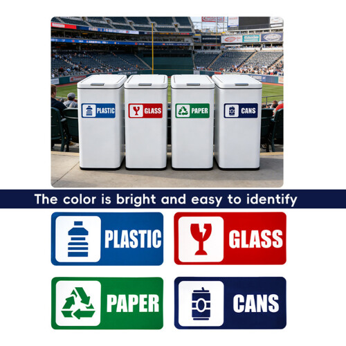 Ensemble d'autocollants de recyclage, 8-Stic de tri des déchets 2