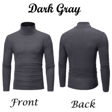 (DarkGray,3XL)Mens Warm High Neck Solid Color Pullover Jumper Sweater Tops Shirts Turtleneck