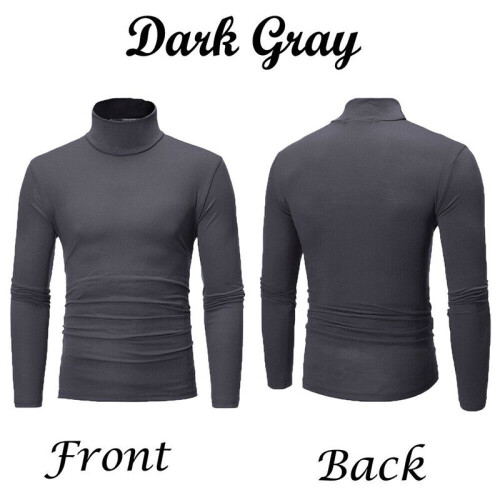 (DarkGray,L)Warmer einfarbiger Herrenpullover mit hohem Kragen Pulli Pulli Oberteile Rollkragenshirts