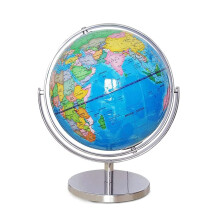 Large 12.5 Inch Metal World Globe, 720 Rotating Educational Desk Globe for Home and Classroom Decor