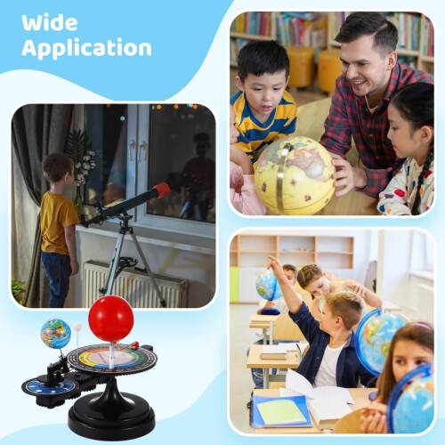 Solar System Orrery Model Kit with Light‑Up Sun, Interactive Earth Moon Simulation, Educational Planetarium for Classroom 2