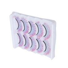 5pcs Dramatic Gradient Color False Eyelashes Fluffy 3D Curl AG02