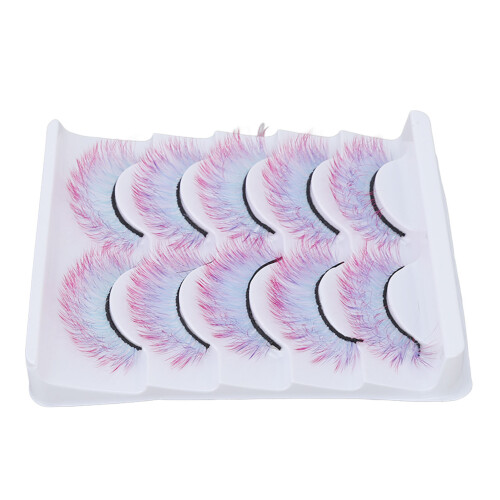 5pcs Dramatic Gradient Color False Eyelashes Fluffy 3D Curl AG02 1