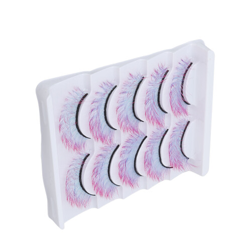 5pcs Dramatic Gradient Color False Eyelashes Fluffy 3D Curl AG02 2