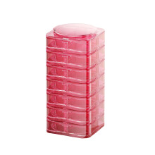 Miniature Visible Portable Medicine Box Tablet Dispenser-Pink 7