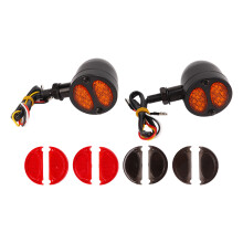 Doppel-Color Motorrad-LED-Blinker 12V Universell Schwarz
