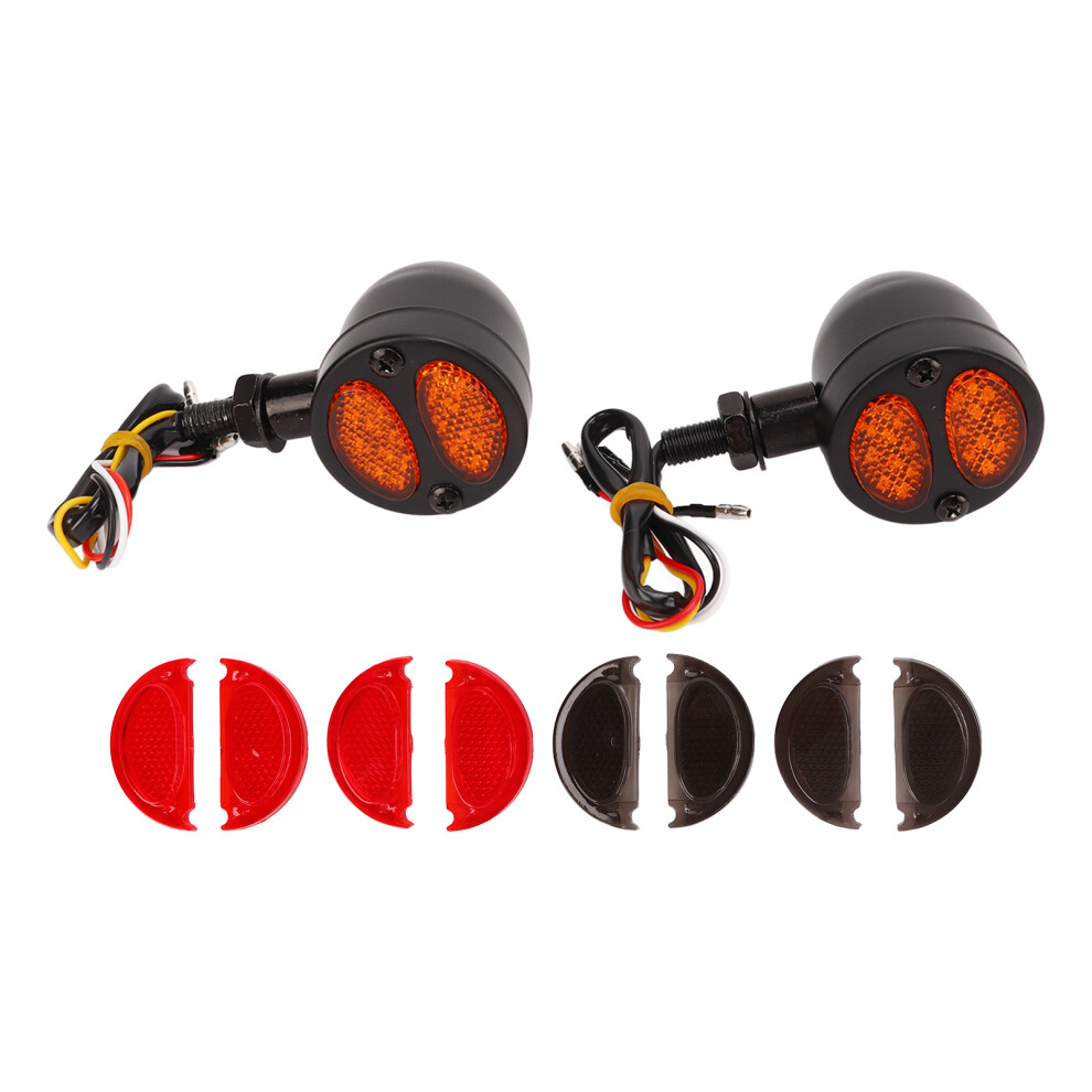 Dual Color Motorcycle Led Turn Signal 12V Universal Light/Black 4111390195125