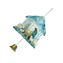 Künstlerische 2D-Krippen-Windspiele aus Acryl mit Glocken zum