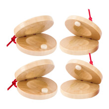 Wooden Castanet Set for Kids with Clear Loud Sound, Durable Wood and Easy Grip – Preschool Musical Instrument 4pcs