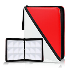 Trading Card Binder 9 Pocket 900 Card Capacity PU Leather Album with Zipper and Removable Sleeves