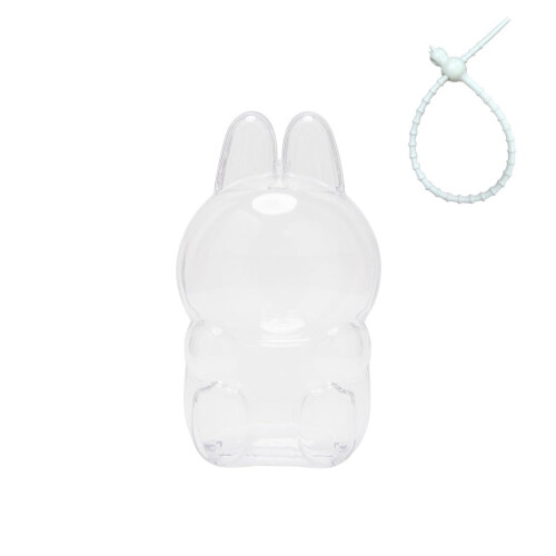Acrylic Display Case Compatible with Labubu Macaron Doll, Clear Dustproof Protective Shell with Silicone Strap