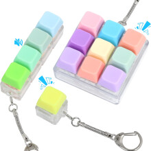 3Pcs Fidget Keyboard Clicker Set with Silent and Loud Modes, Keychain Stress Relief Toy