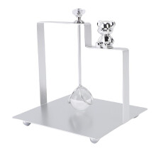 Quadratischer Metall-Napkinspender mit Bärengriff, 13,5 cm, Silber