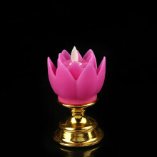 Lampă Lotus, Lumânare Simulată, Iluminare Spirituală, Lumină Budistă LED Luminoasă și Moale, Aspect Realist cu Fitil care Se Leagănă, Cadou