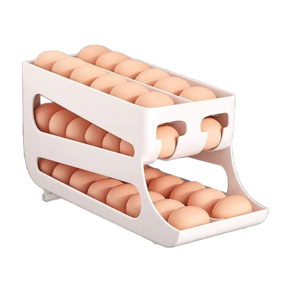 Sturdy Plastic Eggs Keeper For Fridge With Easy Access-White 7704001064445