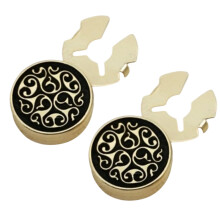 Stylish Crystals Embellished Copper Cufflinks For-gold black
