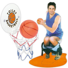 Toilet Basketball Game with Soft Foam Balls, Funny Bathroom Novelty Gift for Men and White Elephant
