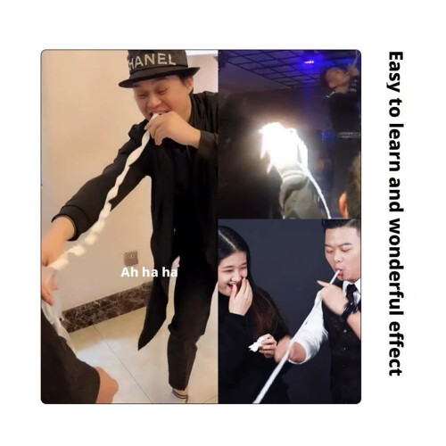 Magic Mouth Coils 12 Pack for Magicians, Long Paper Streamers Trick with Instant Visual Effect 1