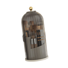 Organized Makeup Brush Storage 360 Rotation-white through black