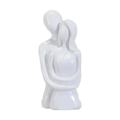 Couples Hugging Sculpture,Abstract Art Couple Statues-White