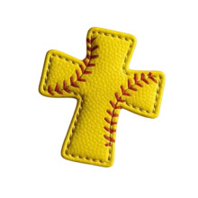 Sports Themed Christian Keepsakes Crosses Handcrafted-Yellow