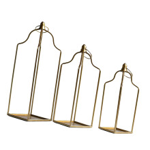 Pack of 3 Contemporary Iron Candle Stands Hanging Lanterns Home