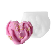 Moule de fabrication de bougies en Silicone en forme de cœur et
