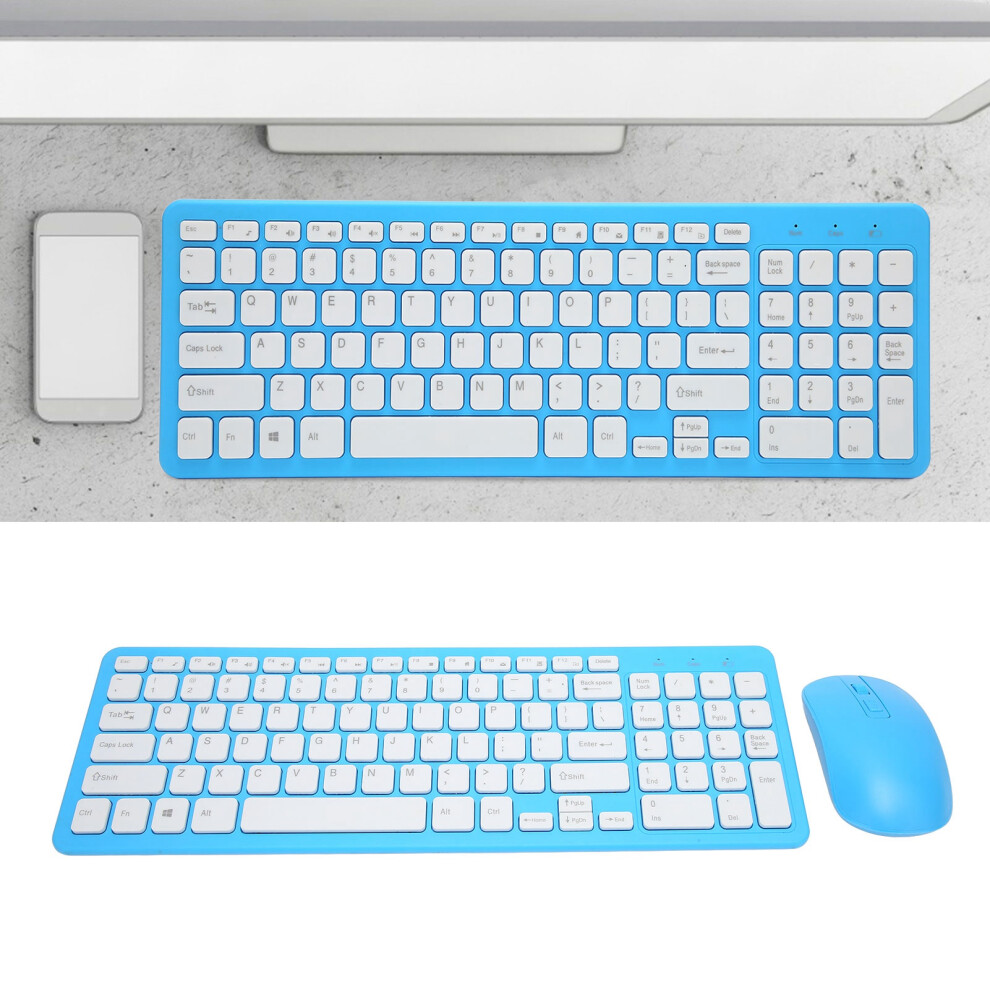 96-Key Wireless Keyboard Mouse Combo, 10M Range, Blue 8771390200074