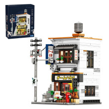 Japanese Building Blocks Arcade Store Set, 984 PCS Modular Architecture Model for Home and Office Decor