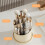 Compact Cosmetic Brush Holder Rotating 360-white transparent 7