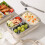 Stainless Steel Lunch Box Multi Compartment Plastic Lid Meal 2