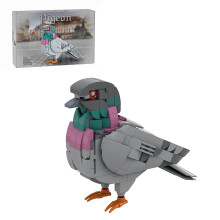 Feral Pigeon Building Blocks Set 255PCS Realistic Bird Model Architecture Display Kit MOC208738