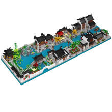2 in 1 Jiangnan Courtyard Mini Building Block Set with Authentic Architecture Model Kit, 6805 PCS