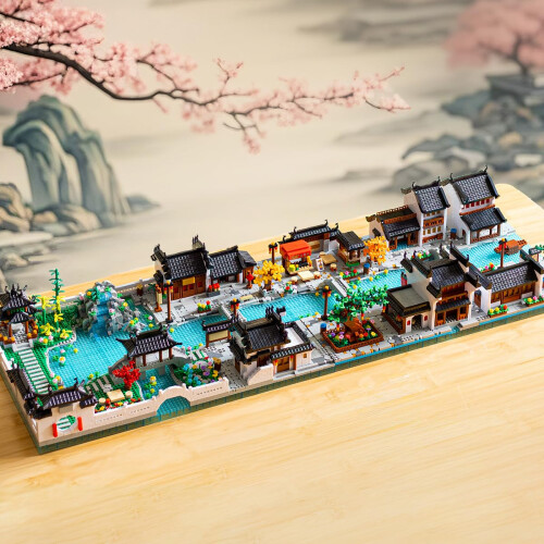 2 in 1 Jiangnan Courtyard Mini Building Block Set with Authentic Architecture Model Kit, 6805 PCS 2