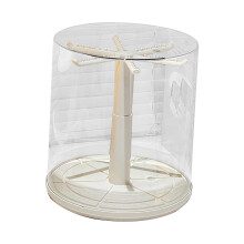 Rotating Clear Keychain Display Stand with Hooks, 360 Acrylic Showcase Organizer for Countertop White