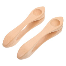 2PCS Wooden Musical Spoon Percussion Instrument Durable Natural Wood for Kids Classroom Play