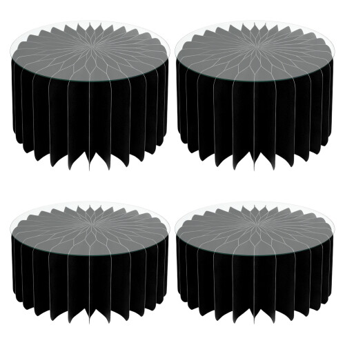 Pack of 4 Adjustable Dessert Stands Foldable Sturdy Paper-Black